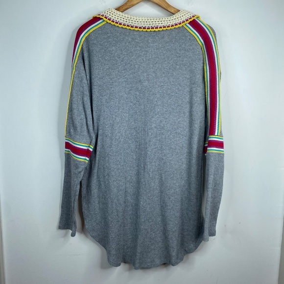 We The Free People Top S Feeling Magical Ribbed Oversized Crochet Rainbow Pride - Picture 7 of 12